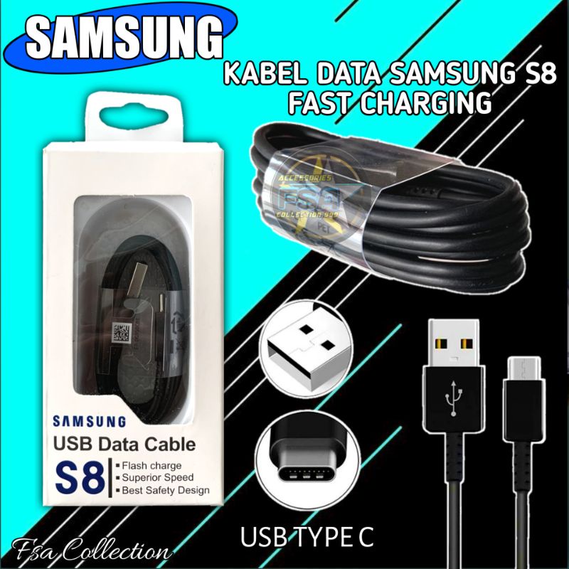 Kabel data Samsung Original Type C S8/A8 A8+ A20 A20S A21S A02S A30 A50 A30S M20 M21 M30S A03 A11 A12 A13 A22 A23 A32 A31 A51 A71 FAST CHARGING TYPE C