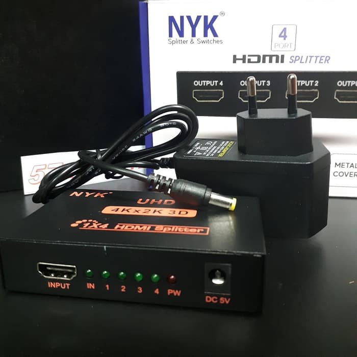 Splitter HDMI 4 Ports Mini Metal Box