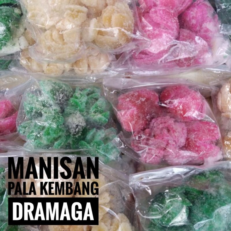 

MANISAN BUAH PALA KERING KEMBANG UKURAN 500 GRAM BISA COD