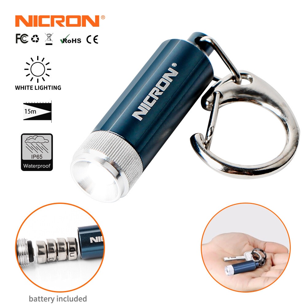 NICRON N1.1 - Mini Keychain Flashlight - Senter Gantungan Kunci Mini 10 Lumens