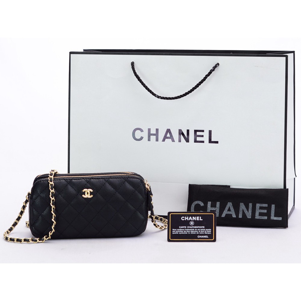 GROSIR TAS MURAH  Clutch Chanel WOC Double Zip Caviar Semi Premium AC33819