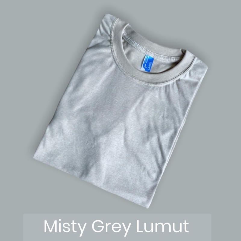 KAOS POLOS COTTON TWOTONE MISTY LENGAN PENDEK 30’S /  PRIA & WANITA 100% DISTRO ORIGINAL-MISTY ASH GREY