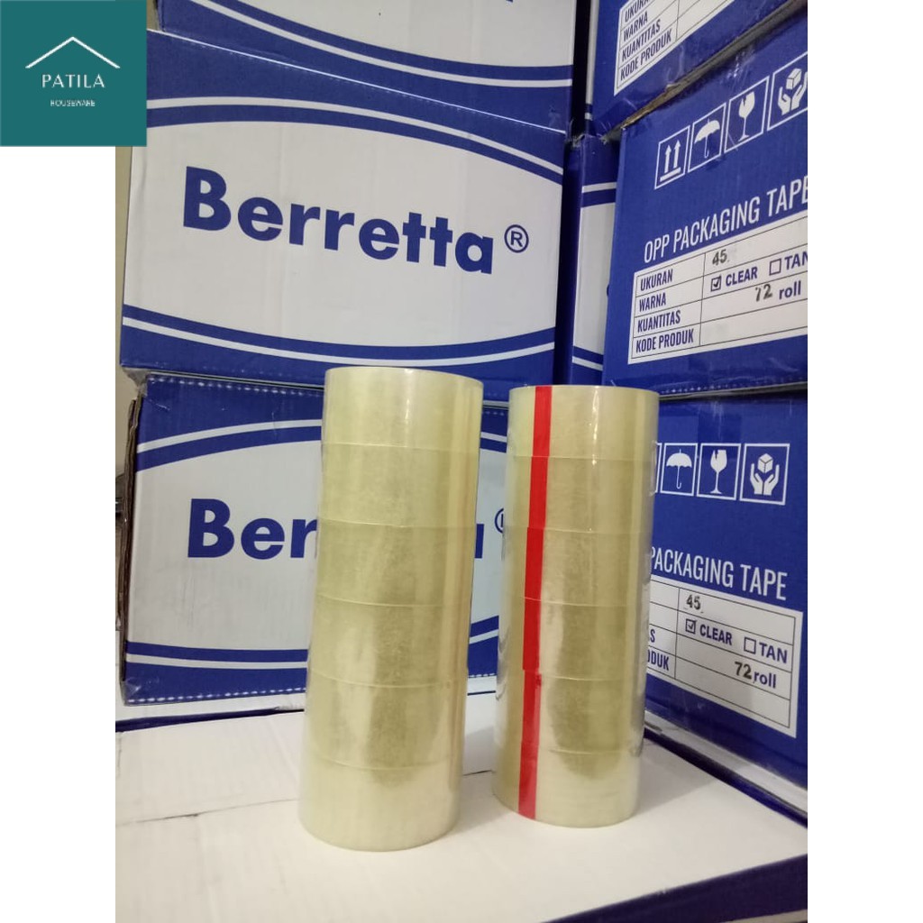 

New [140gr] G73 ( 1 DUS 72 ROLL ) LAKBAN BERRETTA BENING HARGA PABRIK 2 INCH ( 45mm ) 81 METER