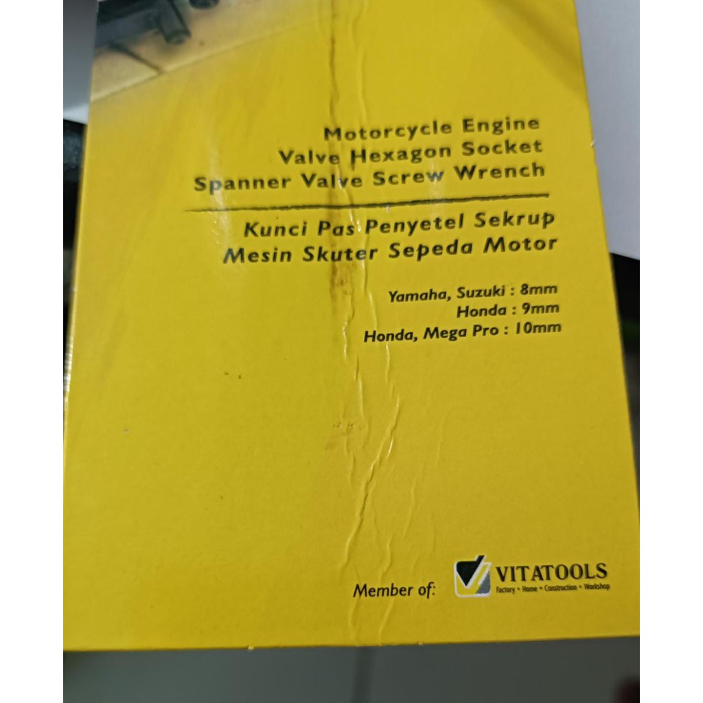 Kunci Setelan Klep L ukuran 8mm, 9mm, 10 mm Motor Honda Yamaha Suzuki Bebek/Matic - Alat stel klep/tappet + mata Sok L Valve Adjustable Wrench