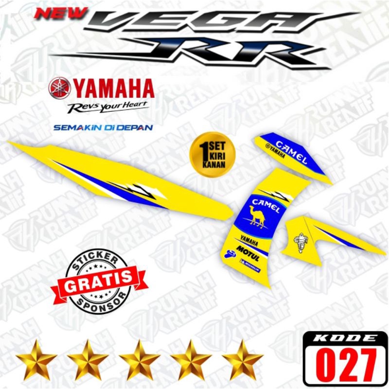 Decal Sticker Striping Variasi Vega RR 115 (Motif CAMEL MOTO GP)/ Decal Vega RR / Striping Vega RR /