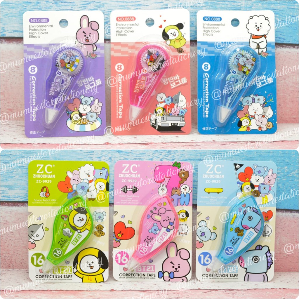 

CORRECTION TAPE BTS TIP EX KERTAS BT21 / TIP EX BTS / BTS