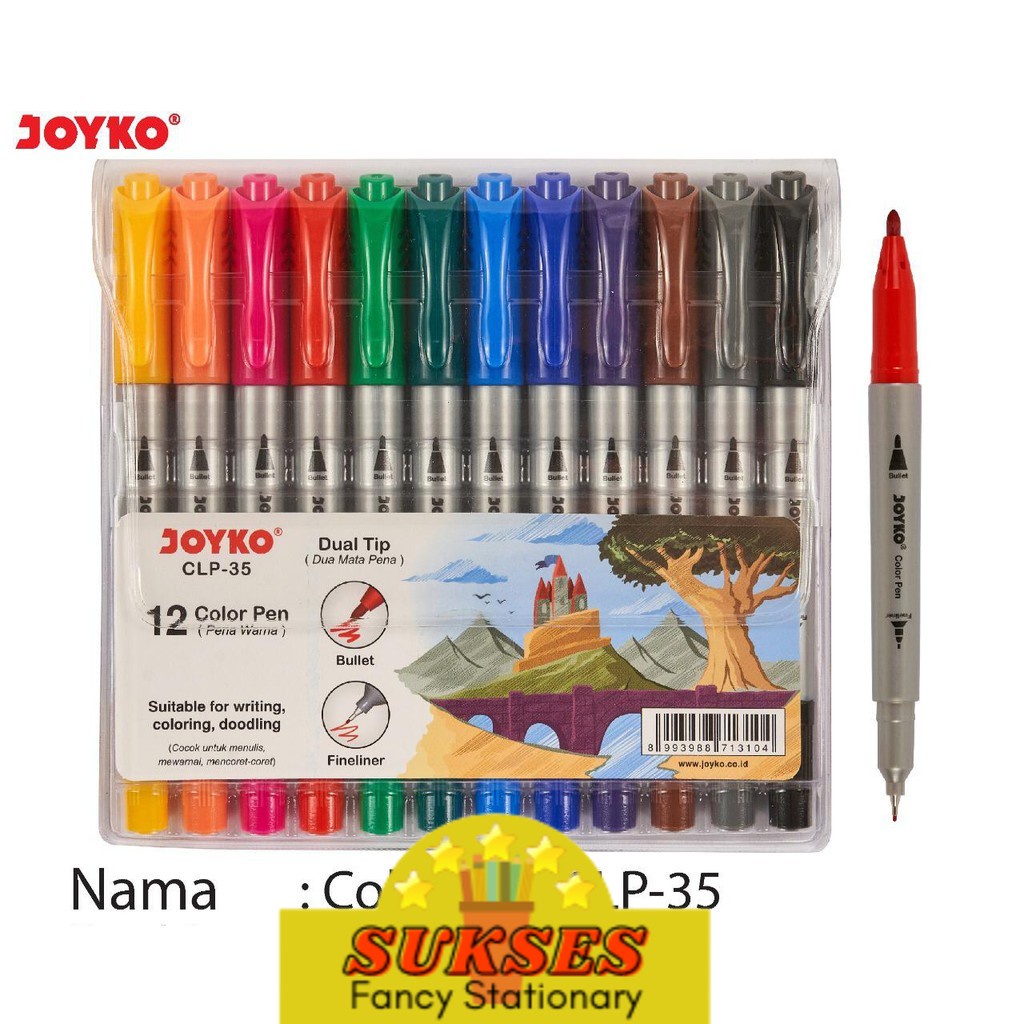 

Color Pen Pulpen Pena Warna Joyko Clp-35 12 Warna Colors
