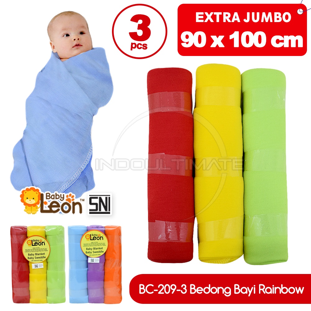 3Pcs Bedong Bayi Instan Rainbow Pastel (100x90 cm) BABY LEON (PREMIUM) BABY STAR (STANDART) BC-209-3 Bedong Bayi Baru Lahir Model Terbaru Bedong Bayi Jumbo Pelangi Alas Tidur Bayi Perlengkapan Bayi Baru Lahir BC-208 BCS-9103 BCS-8103 BCS-9101