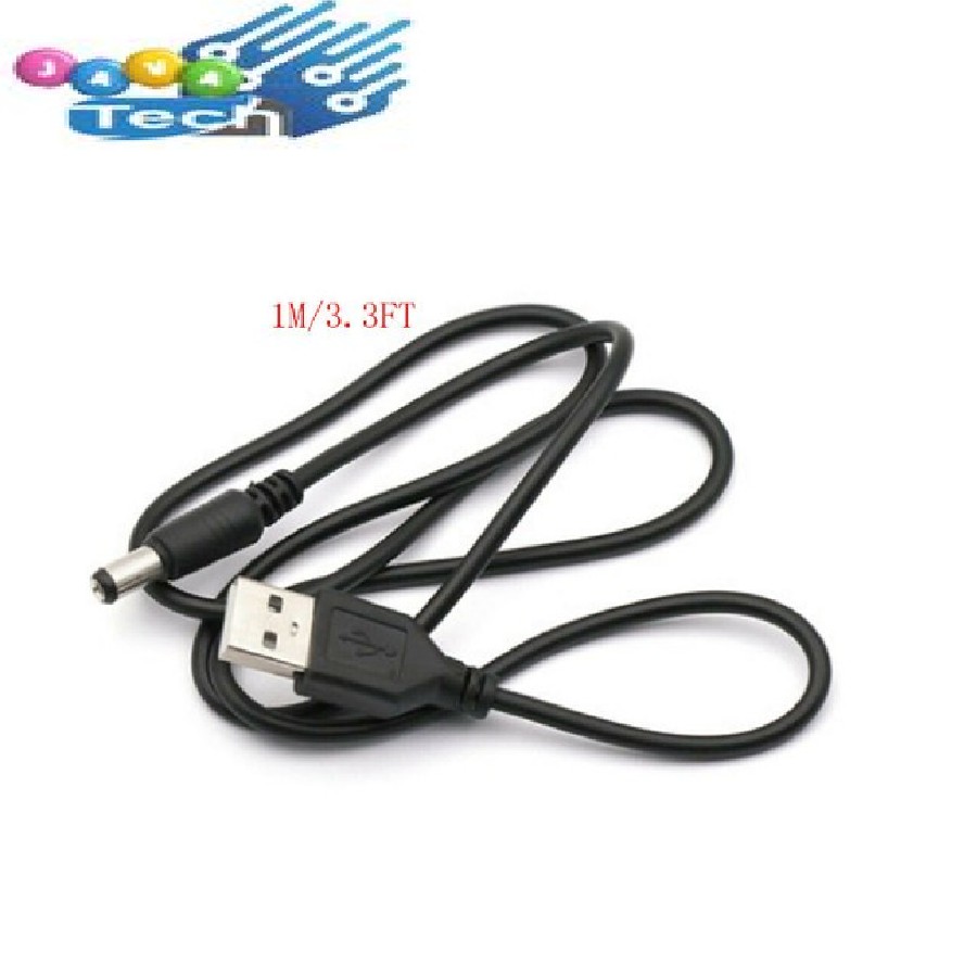 Kabel Konverter USB DC 5V to DC Jack 5.5mm x 2.1mm Panjang 1m