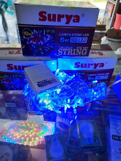 Lampu Hias Kedip Tumblr Surya STG 1001 Biru - Lampu Natal Warna Biru