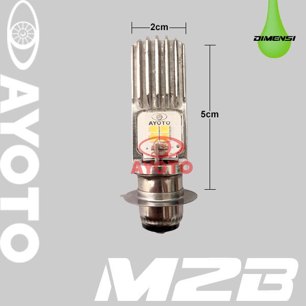 COD Lampu motor depan AYOTO LED M2B H6 AC & DC motor matic/bebek-HI PUTIH LOW KUNING