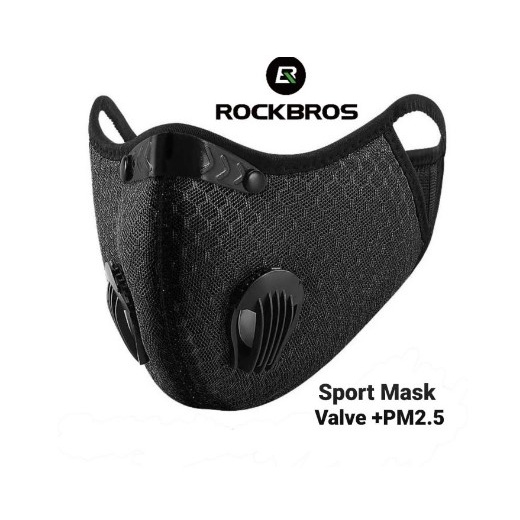 MASKER N95 PM2.5 - MASKER ROCKBROS 5PLY - MASKER SPORT VALVE PM2.5 N95 - Hitam