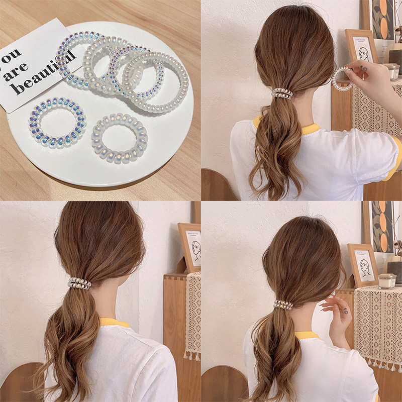 Ikat Rambut Simple Model Kabel Telepon Untuk Wanita