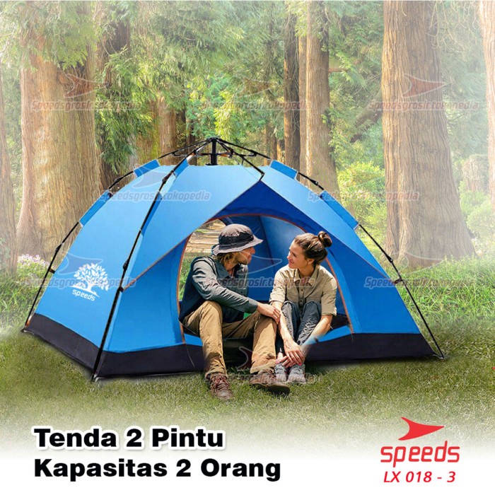 Jual Produk Original Tenda Camping Speeds 2 Orang Lipat Portable Tipe Pyramid 018 3 Biru 3 1399