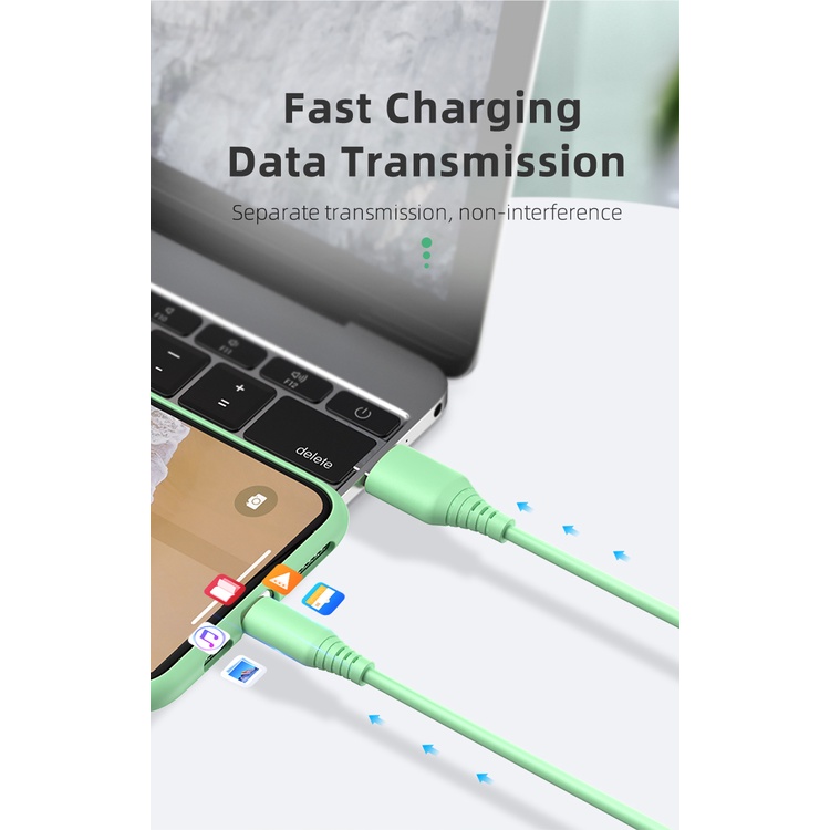 BESTE  KABEL DATA LIQUID SILICONE CABLE LIGHTNING FAST CHARGING 3A 1M