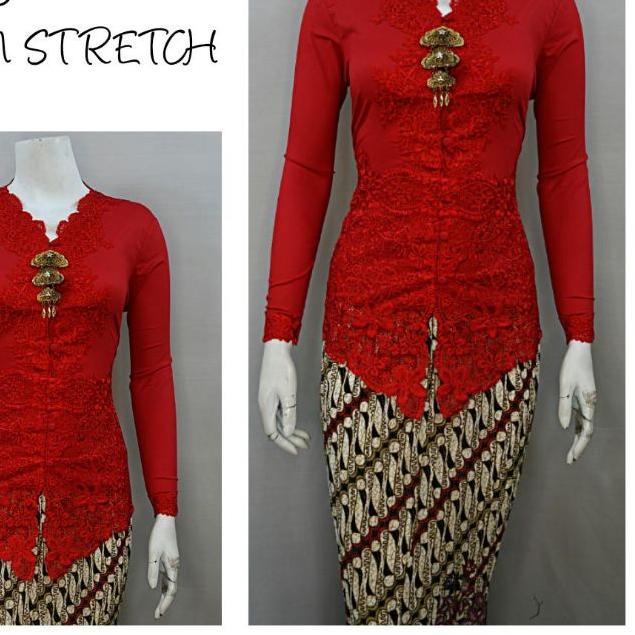 ✿ Indah KEBAYA ENCIM MODERN LENGAN PANJANG BORDIR SENADA KATUN STRETCH KEBAYA WISUDA KEBAYA KATUN KE