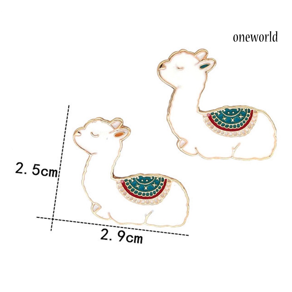 OW@ Unisex Cute Cartoon Alpaca Shape Enamel Brooch Pin Jacket Collar Bag Badge Gift