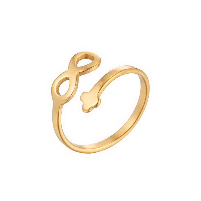 Cincin Model Rantai Silang Terbuka Bahan Stainless Steel Gaya Hip Hop Punk Korea Untuk Perhiasan