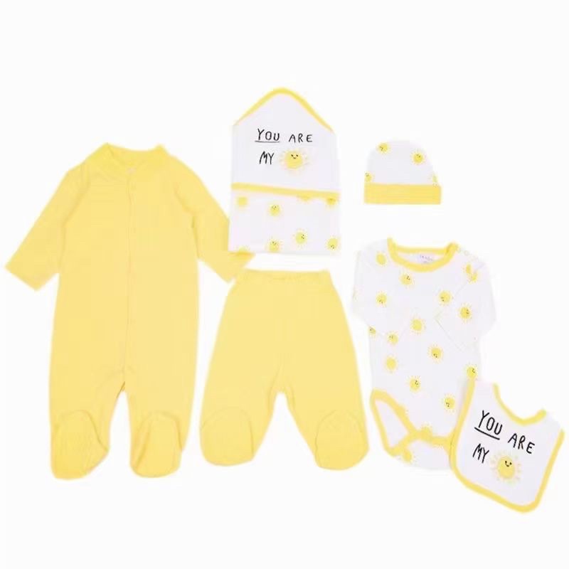 BABY K2 - Blanket hoodie + bodyset total 6 pcs motif sun