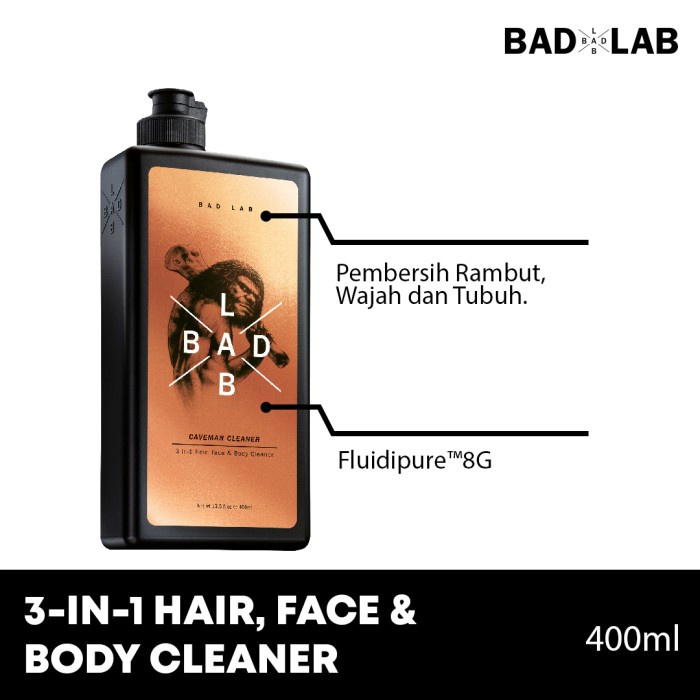 S201Qs Bad Lab Caveman Cleaner Hair, Face And Body Cleaner 400Ml Qs20A1S