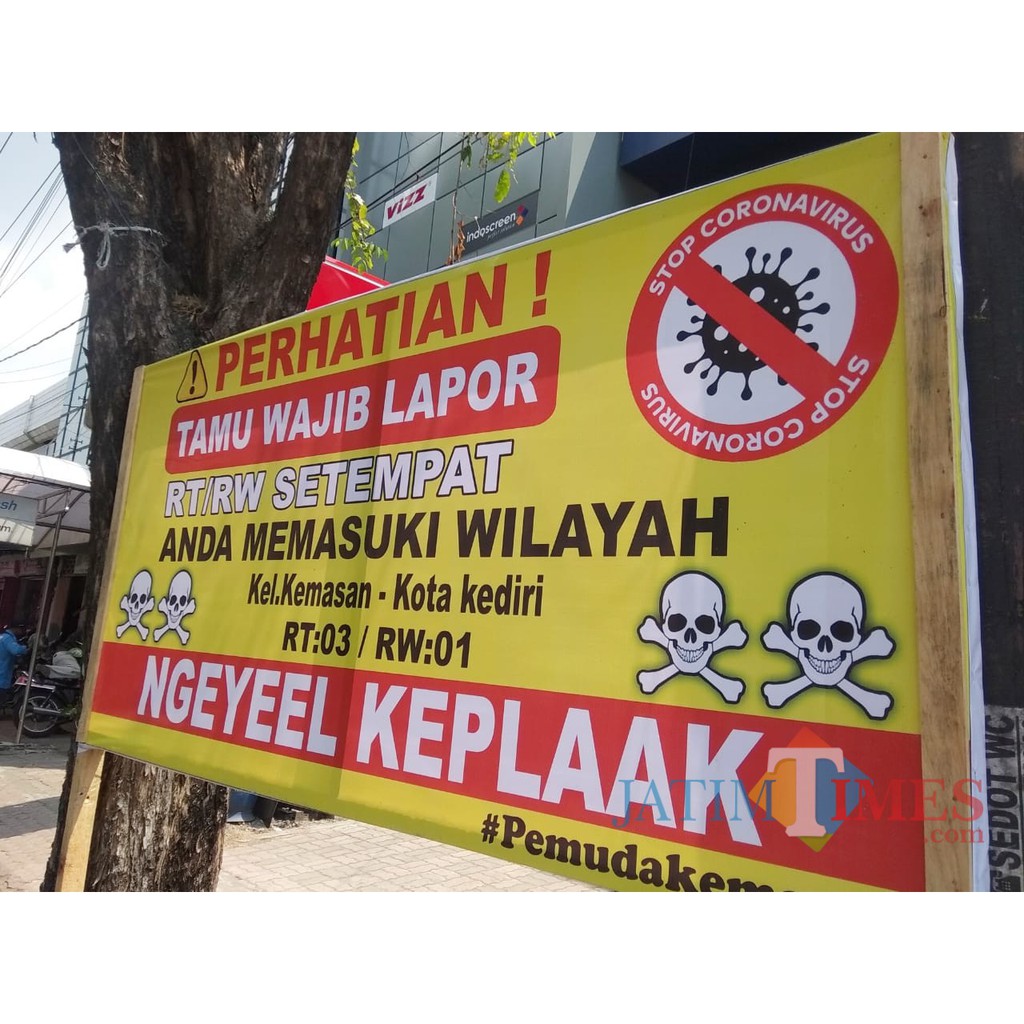 Spanduk Corona / Spanduk Covid-19 / Spanduk Covid / Spanduk Murah / 1 Hari Jadi / Spanduk