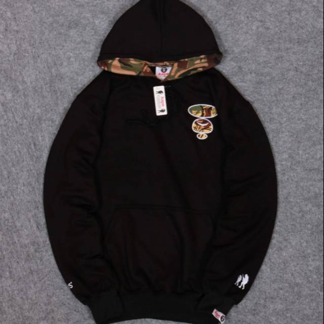 HOODIE AAPE BLACK CAMO EMBROIDERY