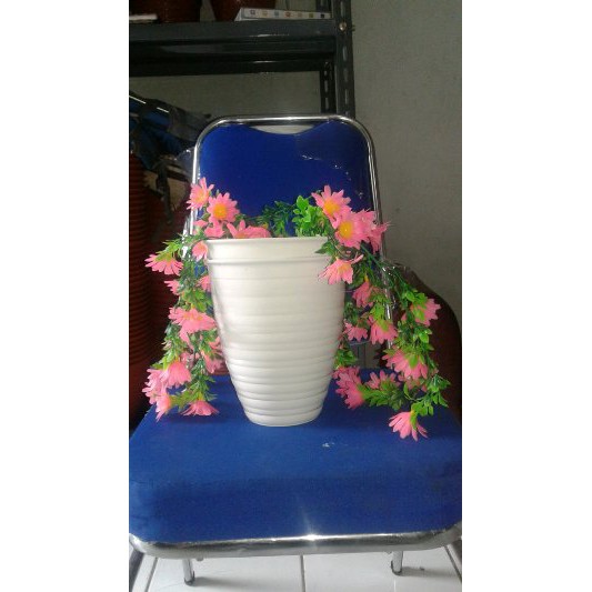 Pot Piros 18 Cm Putih Motif Pot Plastik 18cm Pot Plastik Bunga Putih