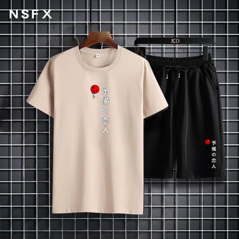 STELAN ( JEPANG ) STELAN PRIA DEWASA 1 SET KAOS DISTRO + CELANA PENDEK MODEL TERBARU