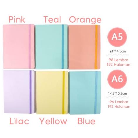 

[KODE PRODUK MSQ7G6965] Macaroon Hardcover Notebook A5 A6 / Buku Catatan Agenda Warna Pastel Lucu Macaron