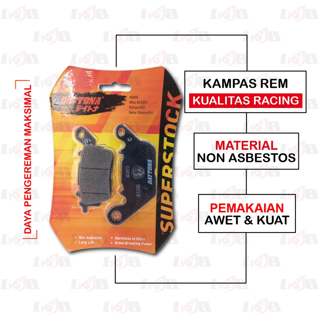 Daytona SuperStock Disc Pad Nmax Mio M3 Vixion Mx-King Kampas Rem Cakram Non Asbestos Racing Parts