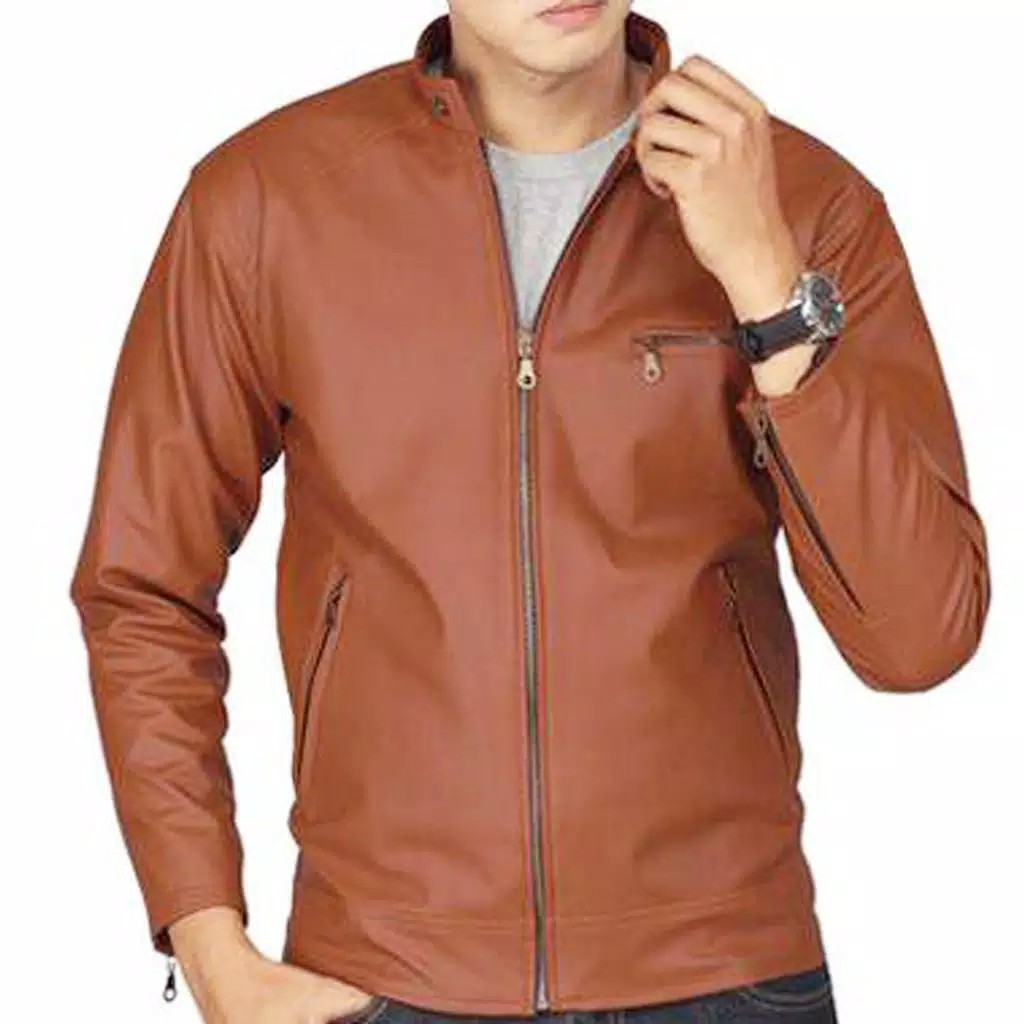 Jaket Kulit Motor Pria Elegan Tahan Air