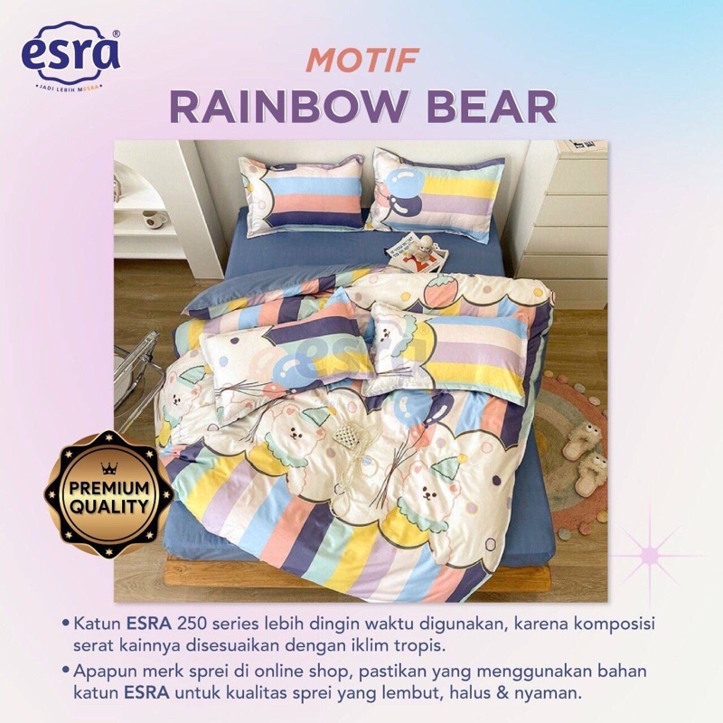 Sprei Anak Rainbow Bear / Sprei anak karakter / sprei esra