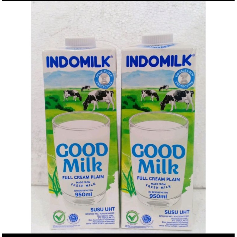 Susu Indomilk UHT Full Cream Plain Putih 950 ml