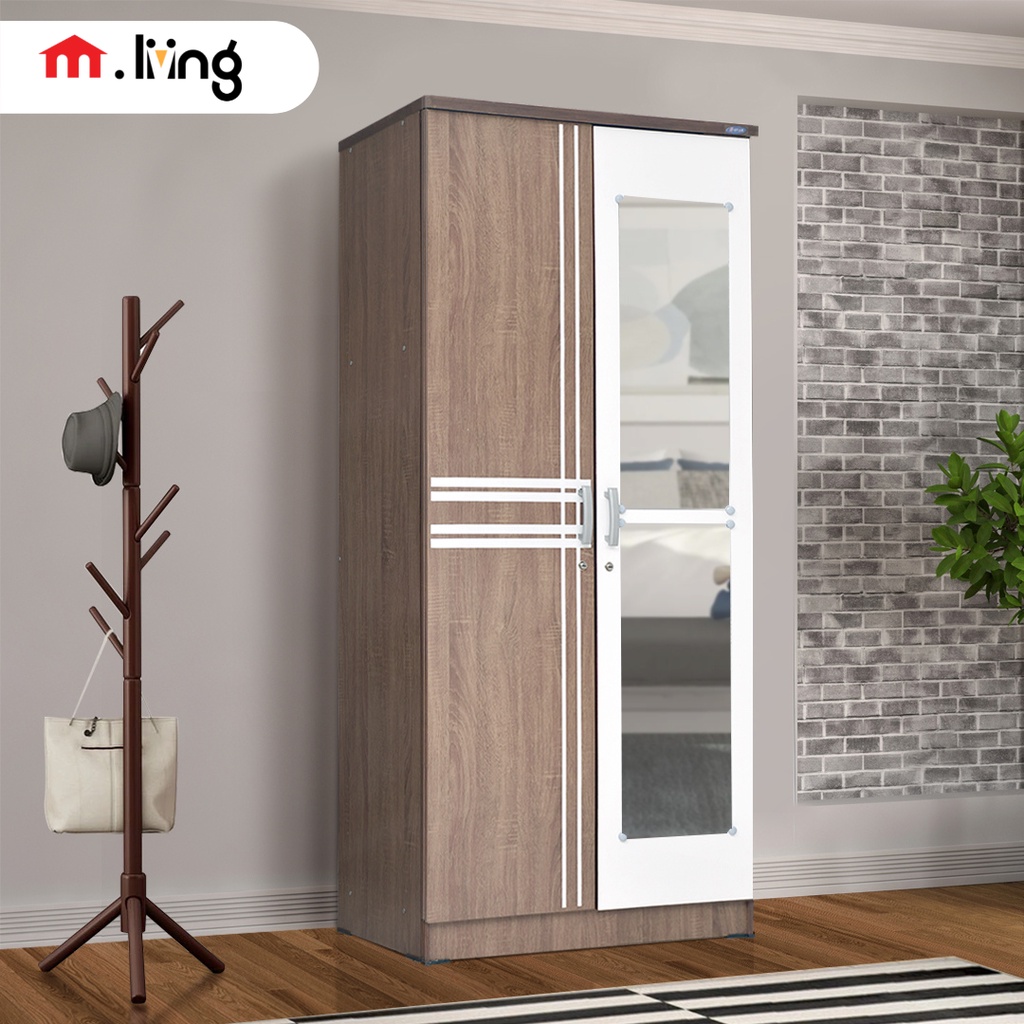 M.Livingstore - Lemari Pakaian Luna 2 Pintu & 3 Pintu dengan Cermin