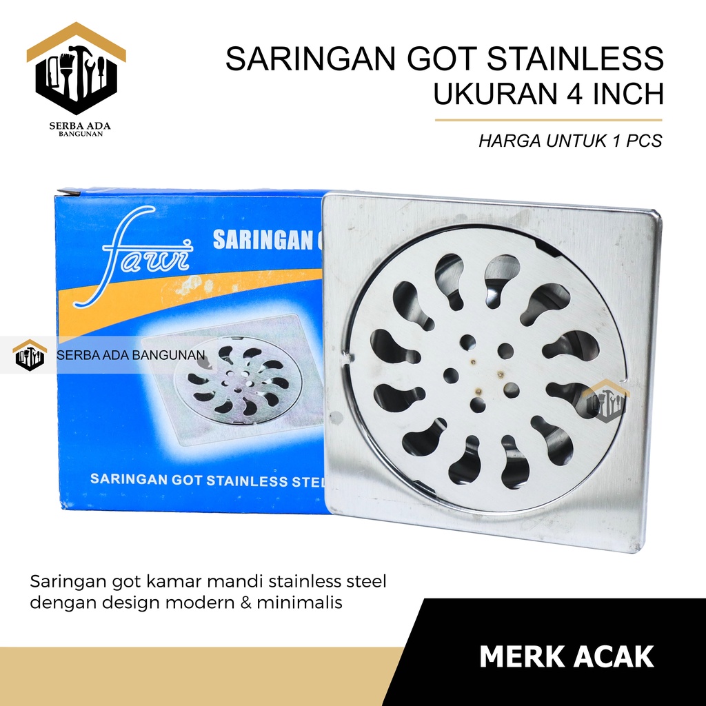 SARINGAN GOT SUS 304 STAINLESS STEEL FULL ASLI / ANTI KARAT 100% PEMBUANGAN AIR GOT KAMAR MANDI