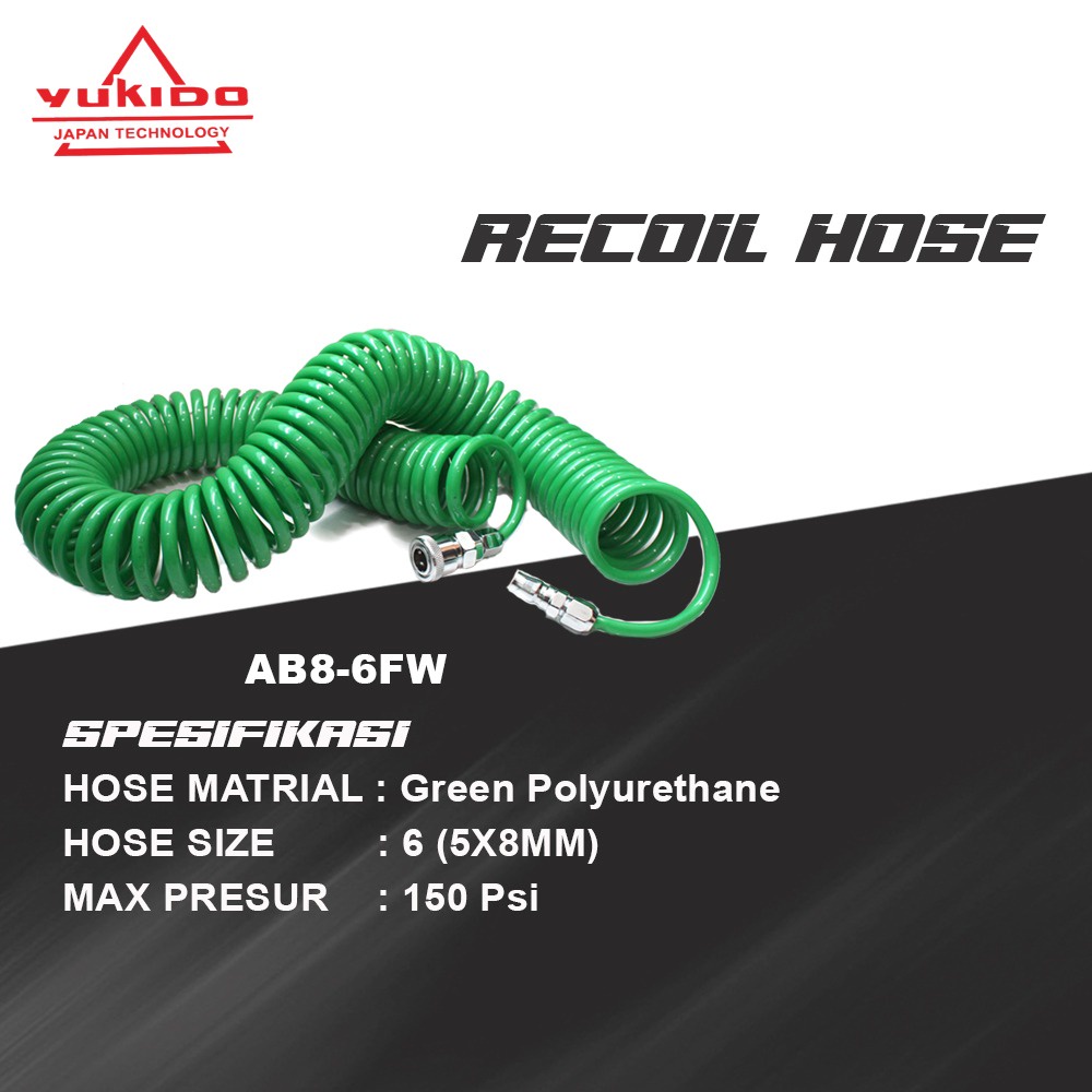 Selang Angin Kompresor Slang Spiral 6m Recoil Hose Air Compressor