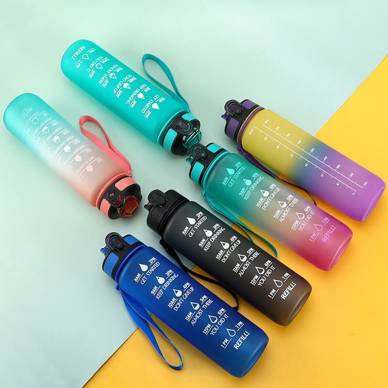 BPA FREE Botol Minum Tritan 1 Liter - Botol Minum Gradasi - Botol Viral Motivasi Terbaru Terlaris Te
