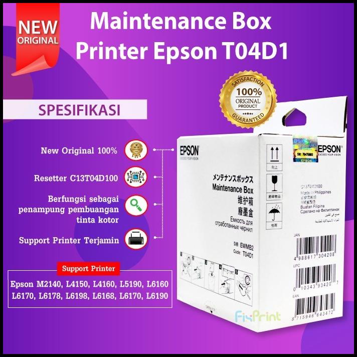 Epson T04D1 Maintenance Box Chip Printer L6170 L6190 L6290 L6460 L6490