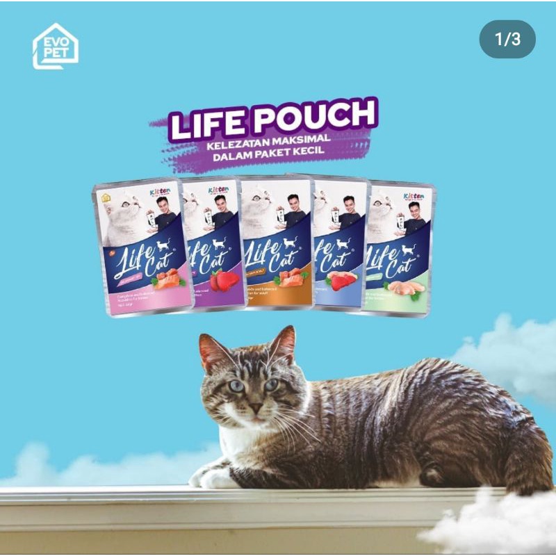 Makanan Basah Kucing LIFE CAT Pouch 85 Gram Cat Food Wet Food Baim Wong