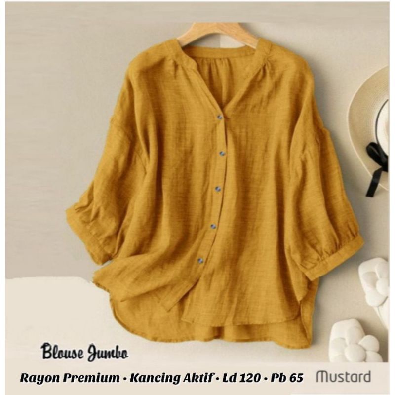 Kemeja KINAN Rayon - Woman Shirt - Atasan OverSize 3/4 - Kemeja Oversize