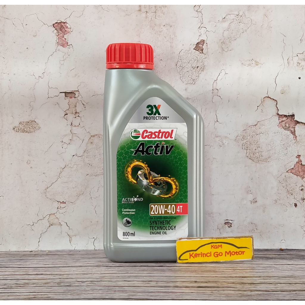 OLI CASTROL ACTIVE 4T 20W-40 0.8L - OLI MOTOR CASTROL ACTIVE 4T 20W40