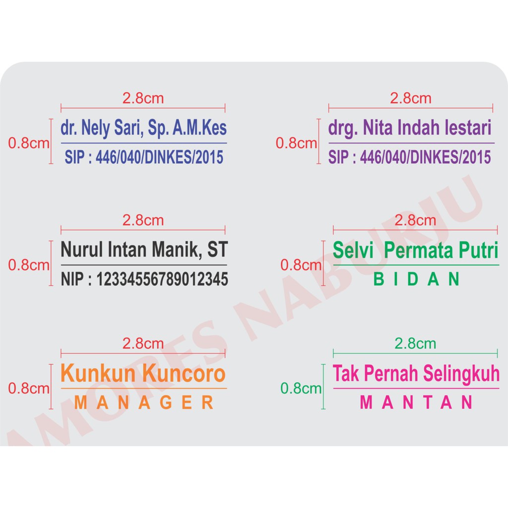 Stempel Nama Dokter Bidan Perawat Nip Nama Nomor Hp Jabatan