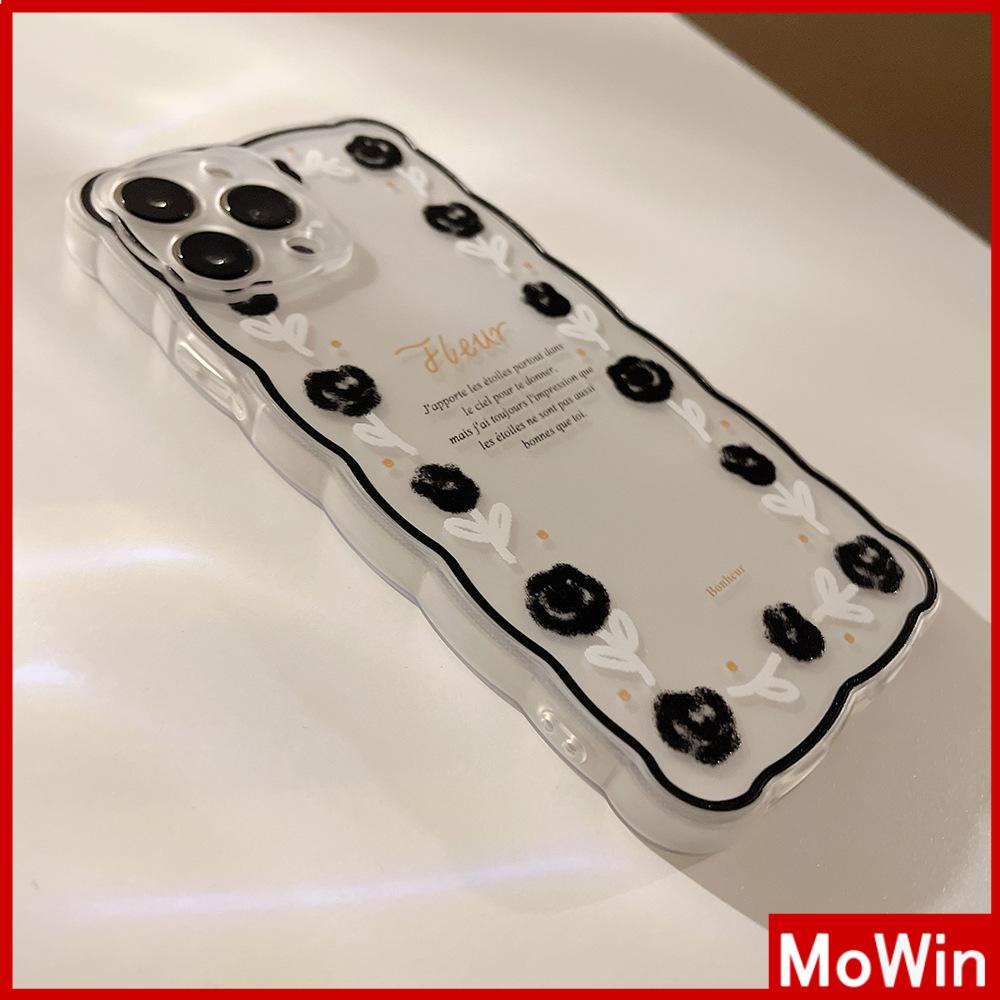 Soft Case Silikon Transparan Motif Bunga Mawar Hitam Untuk iPhone 13 Pro Max 12 Pro Max 11 7 Plus