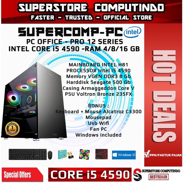 PC Rakitan Office Core i5-RAM 4/8/16GB-PRO 12 Series-Siap Pakai