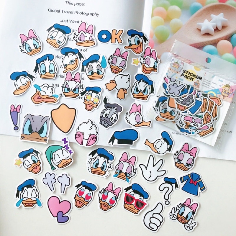 40pc / Sticker Disney DIY / MICKEY MINNIE /DONALD / PRINCESS /  BUJO / JURNAL / SCRAPBOOK / DIY