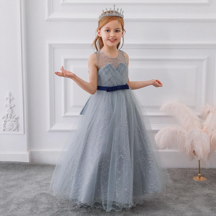 Parishkids Ruby Grey Gown Dress /Gown Pesta Anak Perempuan - 130
