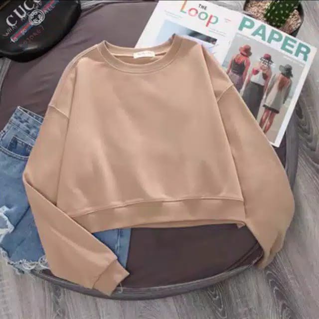 Lenka Sweater Cropped-Sweater Crop Big Size Wanita