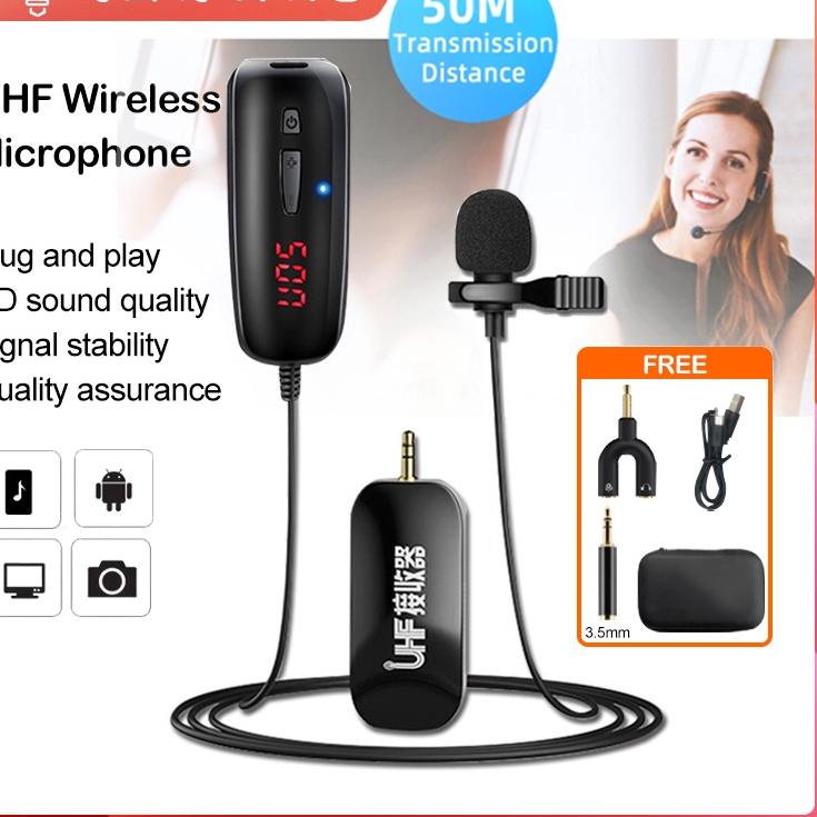 Modern.. Microphone Mic Clip On Wireless Mic UHF ULtra High Frequency clip on wireless Smartphone La