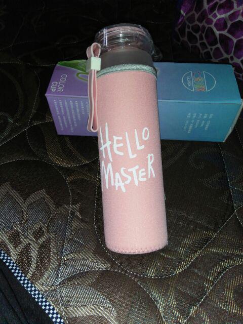 Botol Minum Hello Master Colourful Kaca 480ml