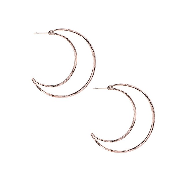 LRC Anting Tusuk Fashion Alloy Moon Stud Earrings F4681X